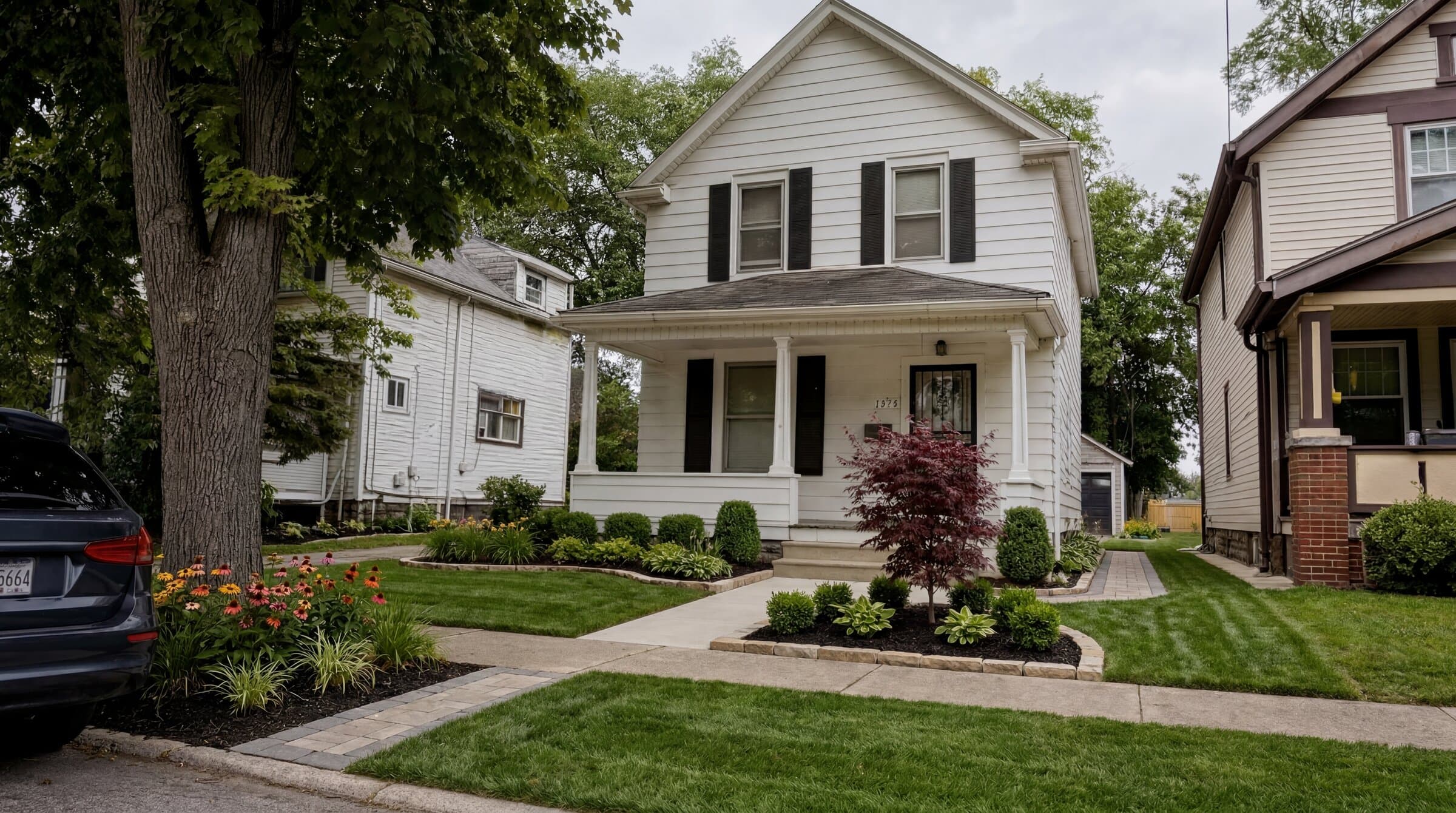Front-yard landscape redesign — after