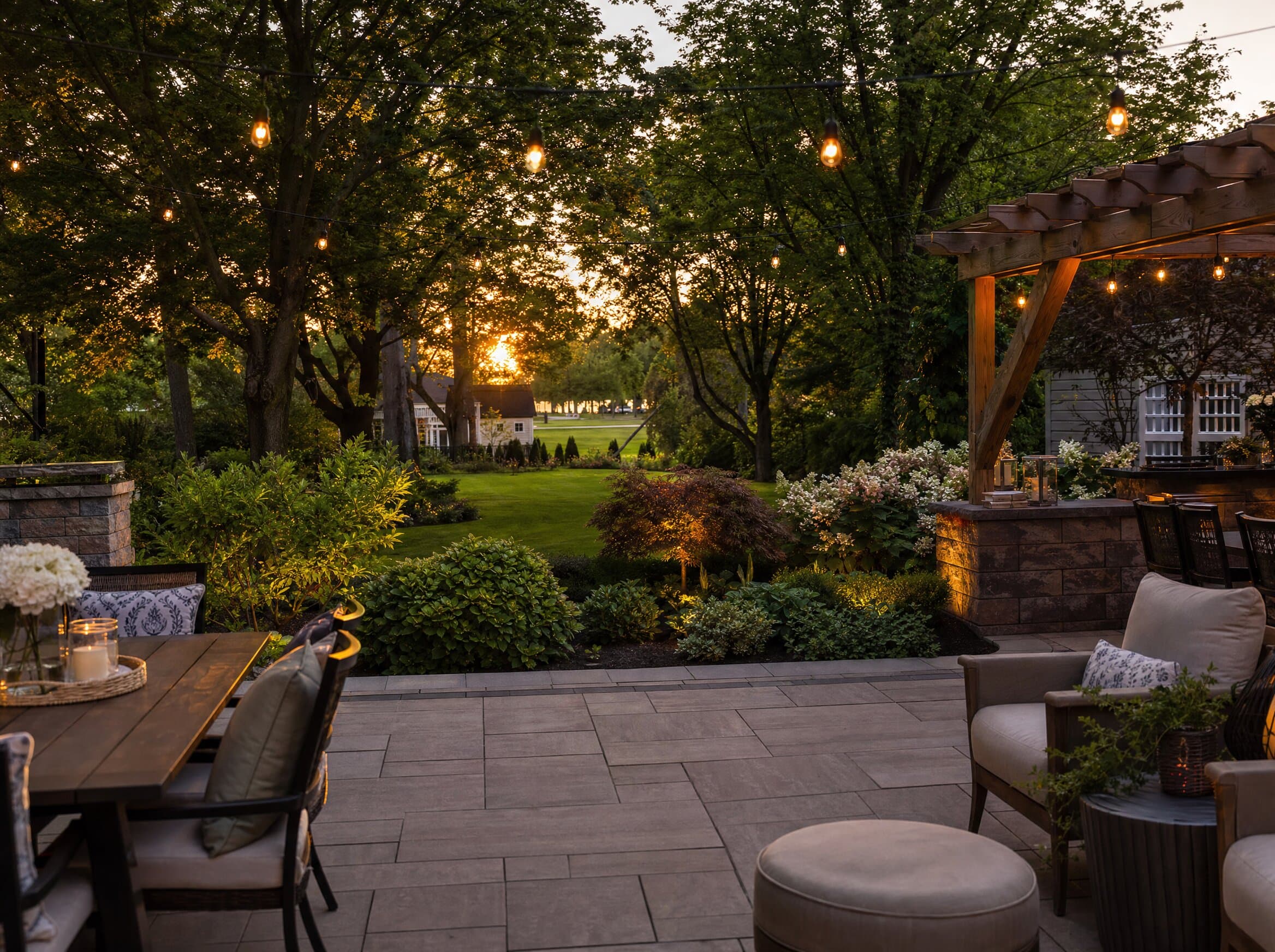 Backyard transformation — Rocky River — patio-side plantings
